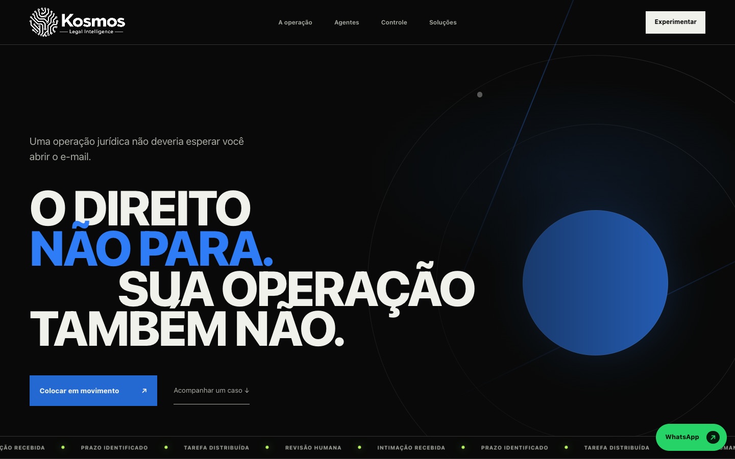 Página pública de Kosmos AI